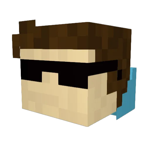 Zaxthais Minecraft avatar head, 3D render