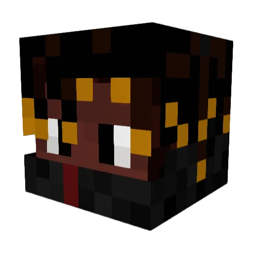 Zay1o Minecraft avatar head, 3D render
