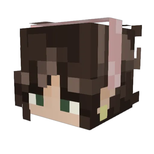 ZayXUnicorn Minecraft avatar head, 3D render