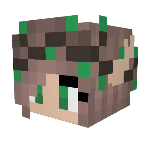 Zayixia Minecraft avatar head, 3D render
