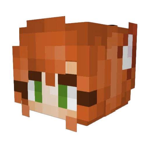 ZayrielX Minecraft avatar head, 3D render
