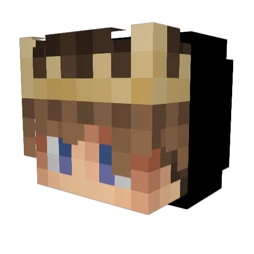 Zayxax Minecraft avatar head, 3D render