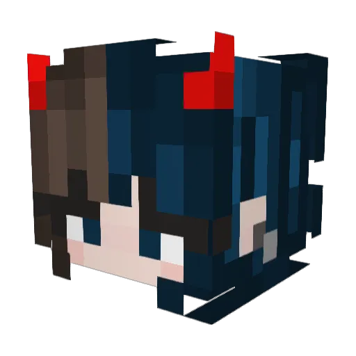 Zayyu08 Minecraft avatar head, 3D render
