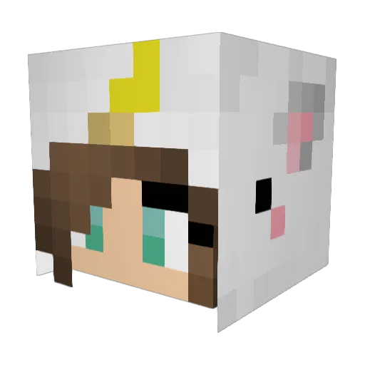 Zazaelle Minecraft avatar head, 3D render