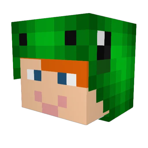 Zazagio Minecraft avatar head, 3D render