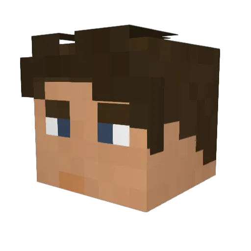 Zazalala Minecraft avatar head, 3D render