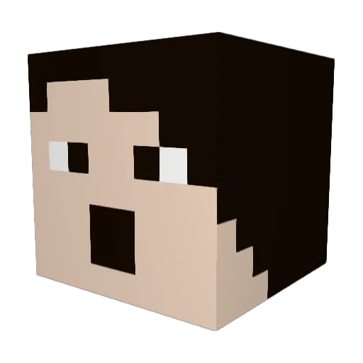 Zazanu Minecraft avatar head, 3D render