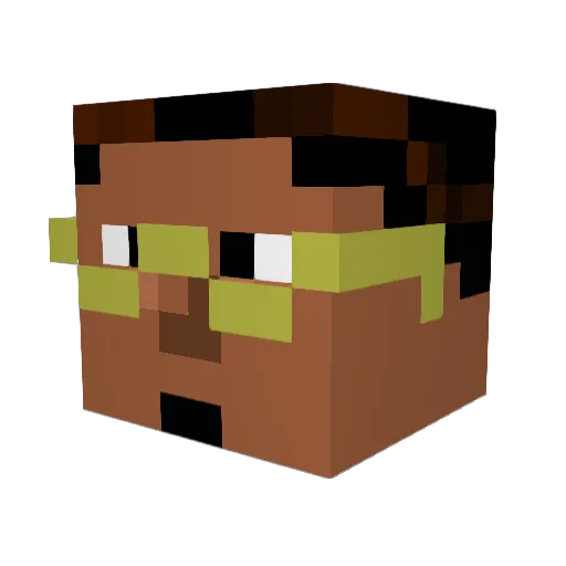 Zazashoota Minecraft avatar head, 3D render