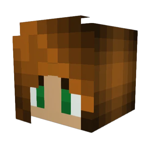 Zazma Minecraft avatar head, 3D render