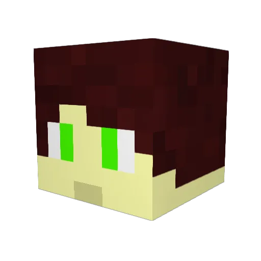 Zazmo_ Minecraft avatar head, 3D render