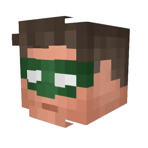 Zazzuhuul Minecraft avatar head, 3D render