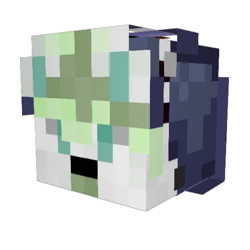 ZbieramZlom Minecraft avatar head, 3D render