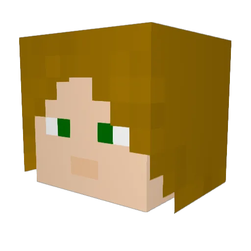 Zblarf_ Minecraft avatar head, 3D render