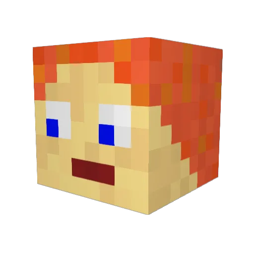 Zbothegreat Minecraft avatar head, 3D render