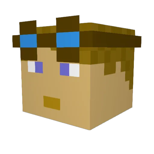Zbuilder Minecraft avatar head, 3D render