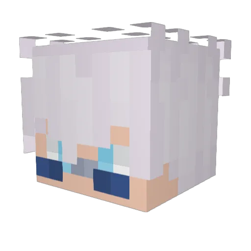 Zcarum Minecraft avatar head, 3D render