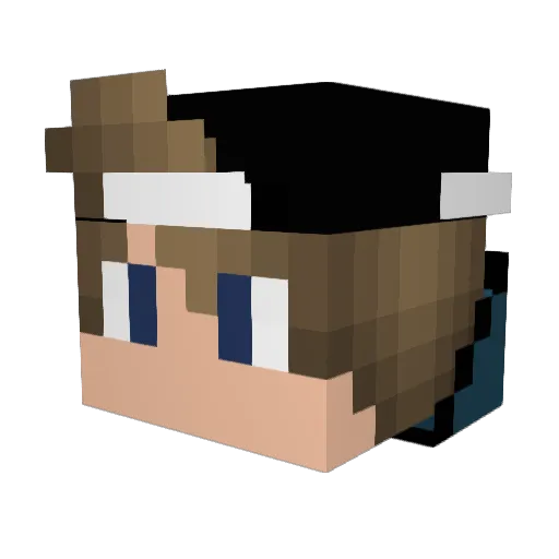 ZckBomb Minecraft avatar head, 3D render