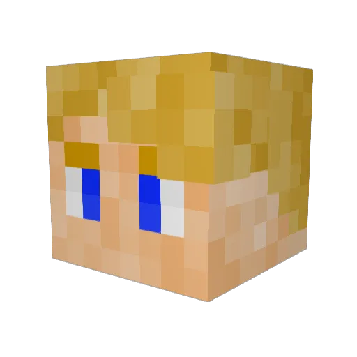 Zdiba Minecraft avatar head, 3D render
