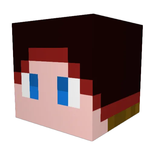 Ze1is Minecraft avatar head, 3D render