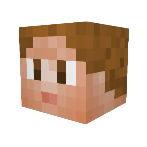 ZeAtom Minecraft avatar head, 3D render