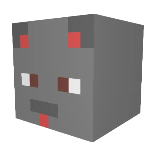 ZeCat128 Minecraft avatar head, 3D render