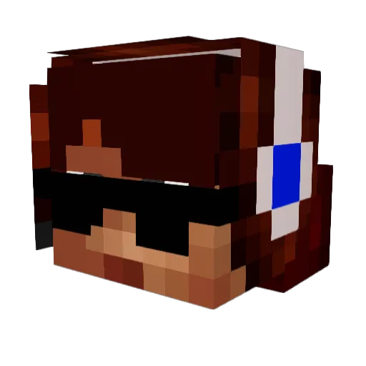 ZeDoOvo Minecraft avatar head, 3D render