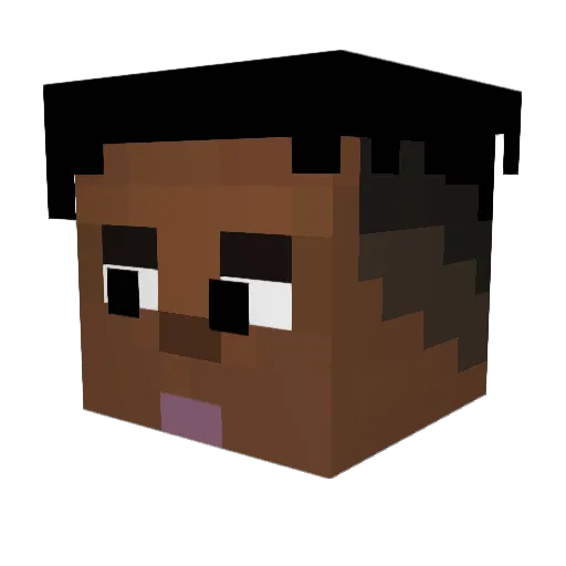 ZeDrift Minecraft avatar head, 3D render