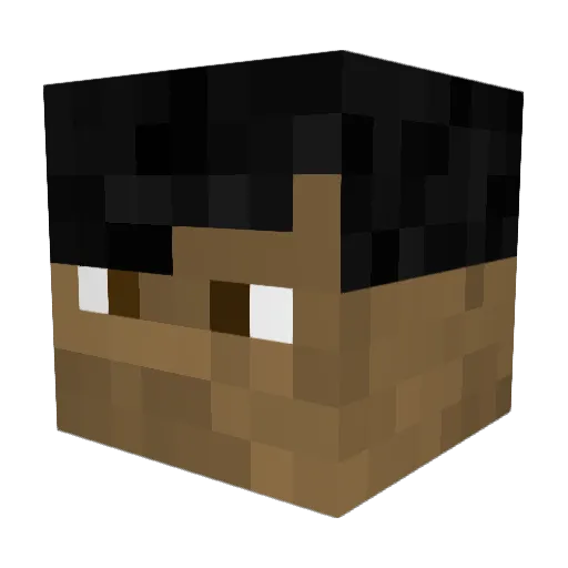 ZeGuppy Minecraft avatar head, 3D render