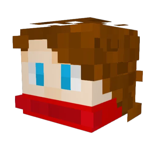 ZeHollowMC Minecraft avatar head, 3D render