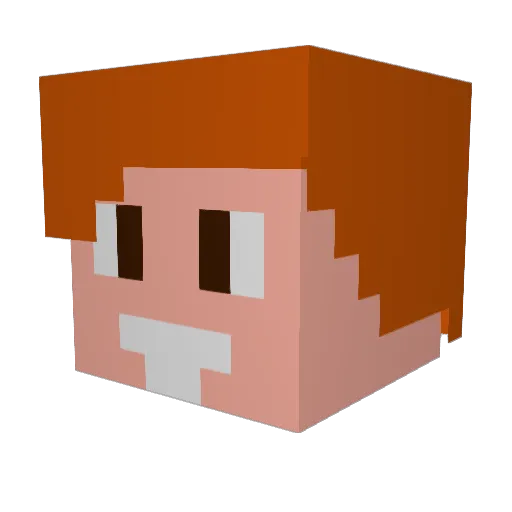 ZeIron Minecraft avatar head, 3D render