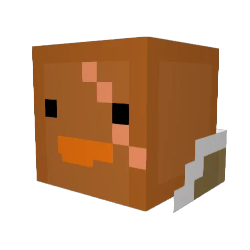 ZeKiwi Minecraft avatar head, 3D render