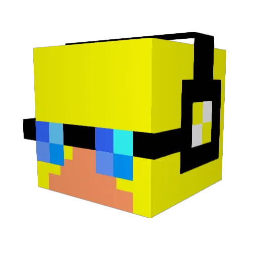 ZeLumi Minecraft avatar head, 3D render