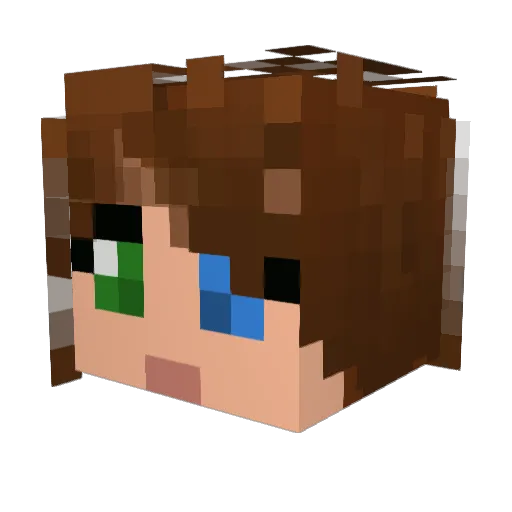 ZeNumbers Minecraft avatar head, 3D render