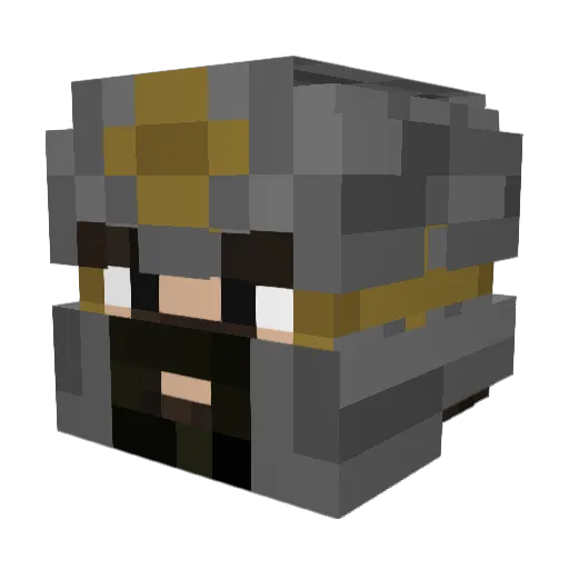 ZePacha Minecraft avatar head, 3D render