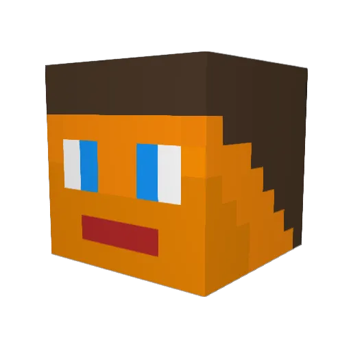 ZePedro18 Minecraft avatar head, 3D render