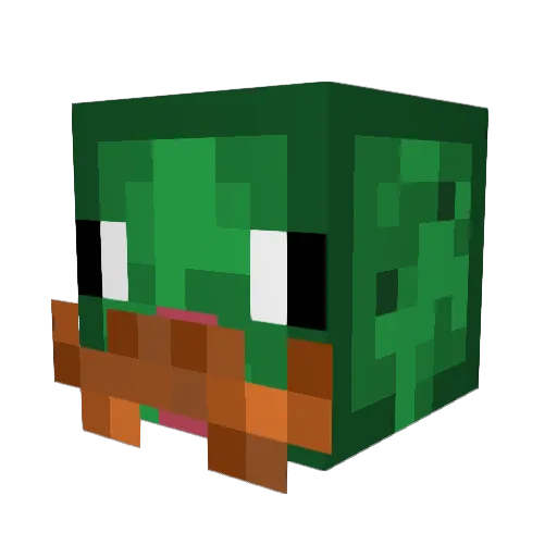 ZePickleMan Minecraft avatar head, 3D render