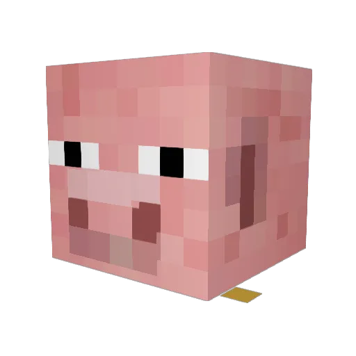 ZePorky Minecraft avatar head, 3D render