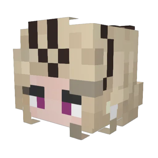 ZeProf2Kawaii Minecraft avatar head, 3D render