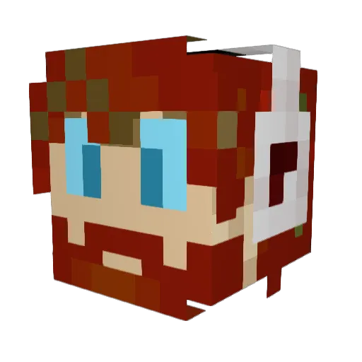 ZeWinx Minecraft avatar head, 3D render