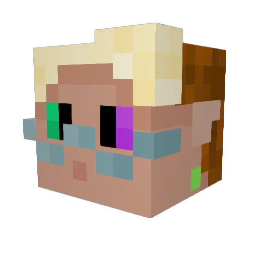 Ze_Squeaks Minecraft avatar head, 3D render