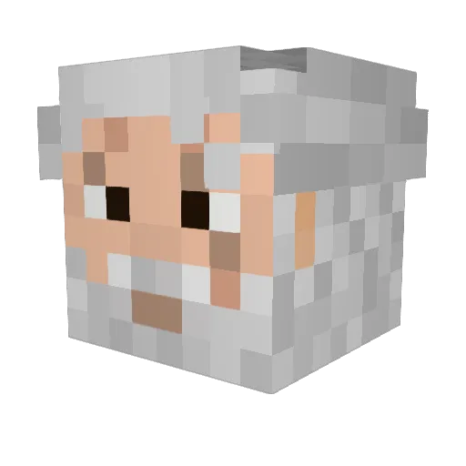 Ze_chess Minecraft avatar head, 3D render