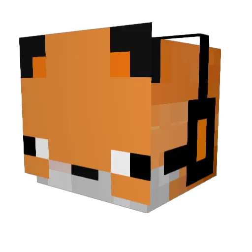 Ze_foxy Minecraft avatar head, 3D render