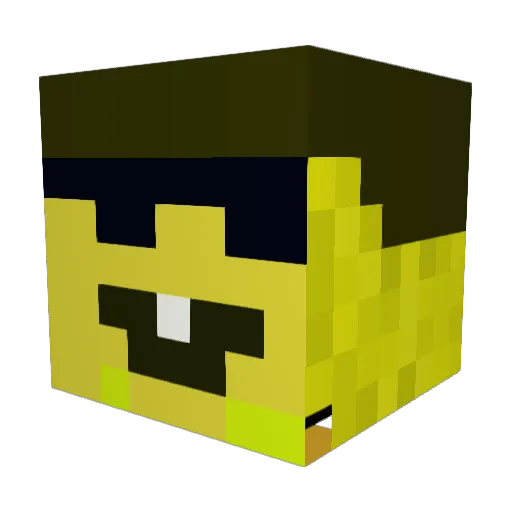 ZebAwesome Minecraft avatar head, 3D render