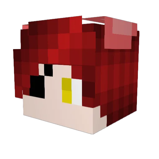 ZebPeak Minecraft avatar head, 3D render