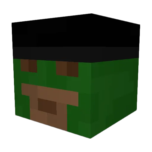 ZebTheAlien Minecraft avatar head, 3D render