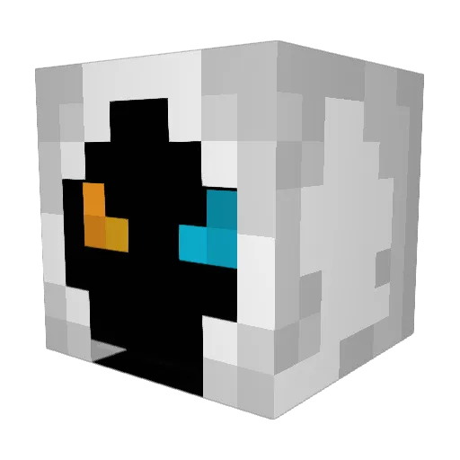 Zebaa Minecraft avatar head, 3D render