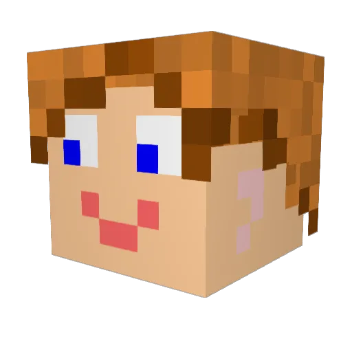Zebarmy Minecraft avatar head, 3D render