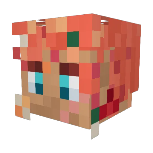Zebbas Minecraft avatar head, 3D render