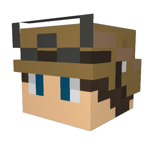 Zebbiii Minecraft avatar head, 3D render