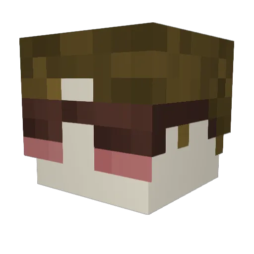 Zebeau Minecraft avatar head, 3D render